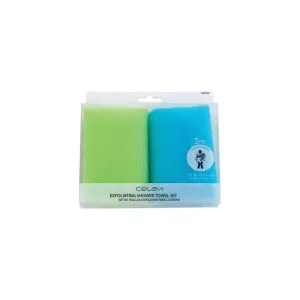 2 Piece Exfoliating Shower Towel Set