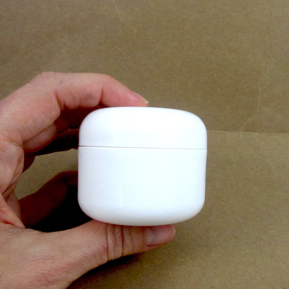 24 White 1.7 Oz Plastic Cosmetic Double Wall Cream Empty Dome Jars Container Cap