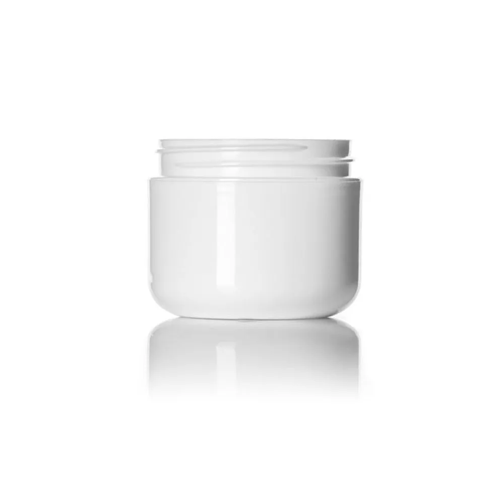 24 White 1.7 Oz Plastic Cosmetic Double Wall Cream Empty Dome Jars Container Cap