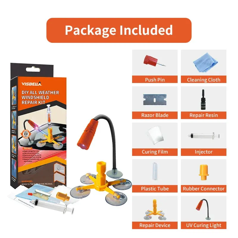 2Pc Car Windshield Repair Kit Diy Scratch Fix