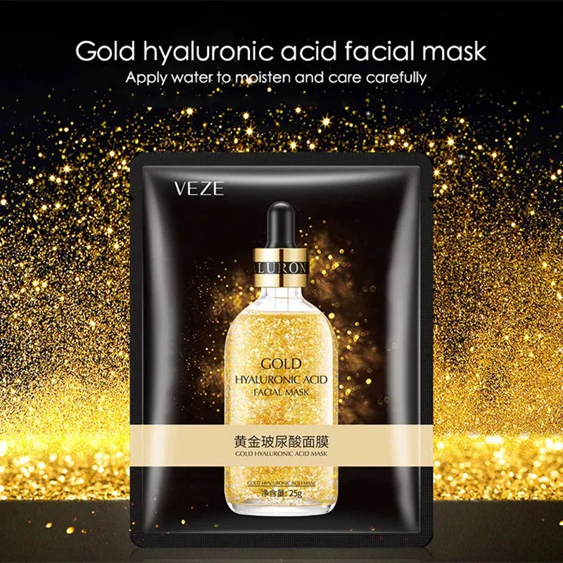 5 / 10 Piece 24K Gold Hyaluronic Acid Face Mask