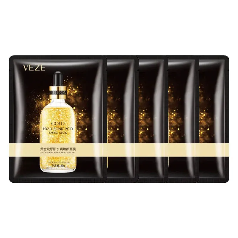 5 / 10 Piece 24K Gold Hyaluronic Acid Face Mask