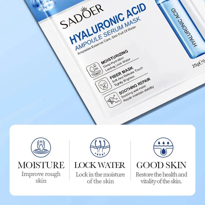 5 / 10 Piece 24K Gold Hyaluronic Acid Face Masks