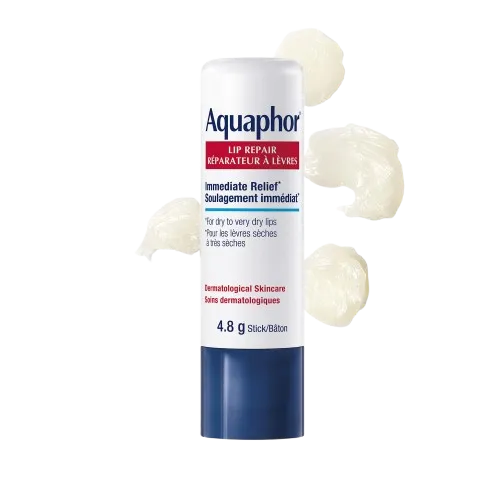 Aquaphor Lip Repair Lip Balm Stick for Dry, Chapped and Cracked Lips, With Shea Butter and Jojoba Oil, Fragrance Free, Non Comedogenic Lip Balm, Recommended by Dermatologists, 4.8g