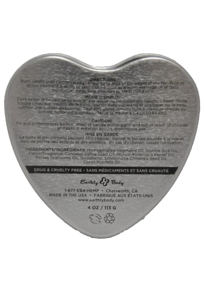 Earthly Body Heart-Shaped Hemp Seed Edible Massage Candle Pineapple