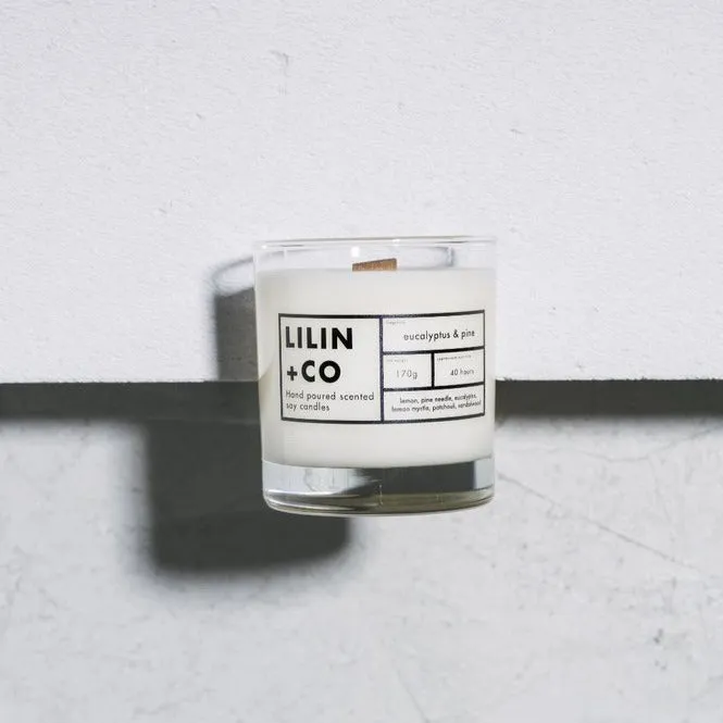 LILIN CO Scented Candle: Eucalyptus & Pine