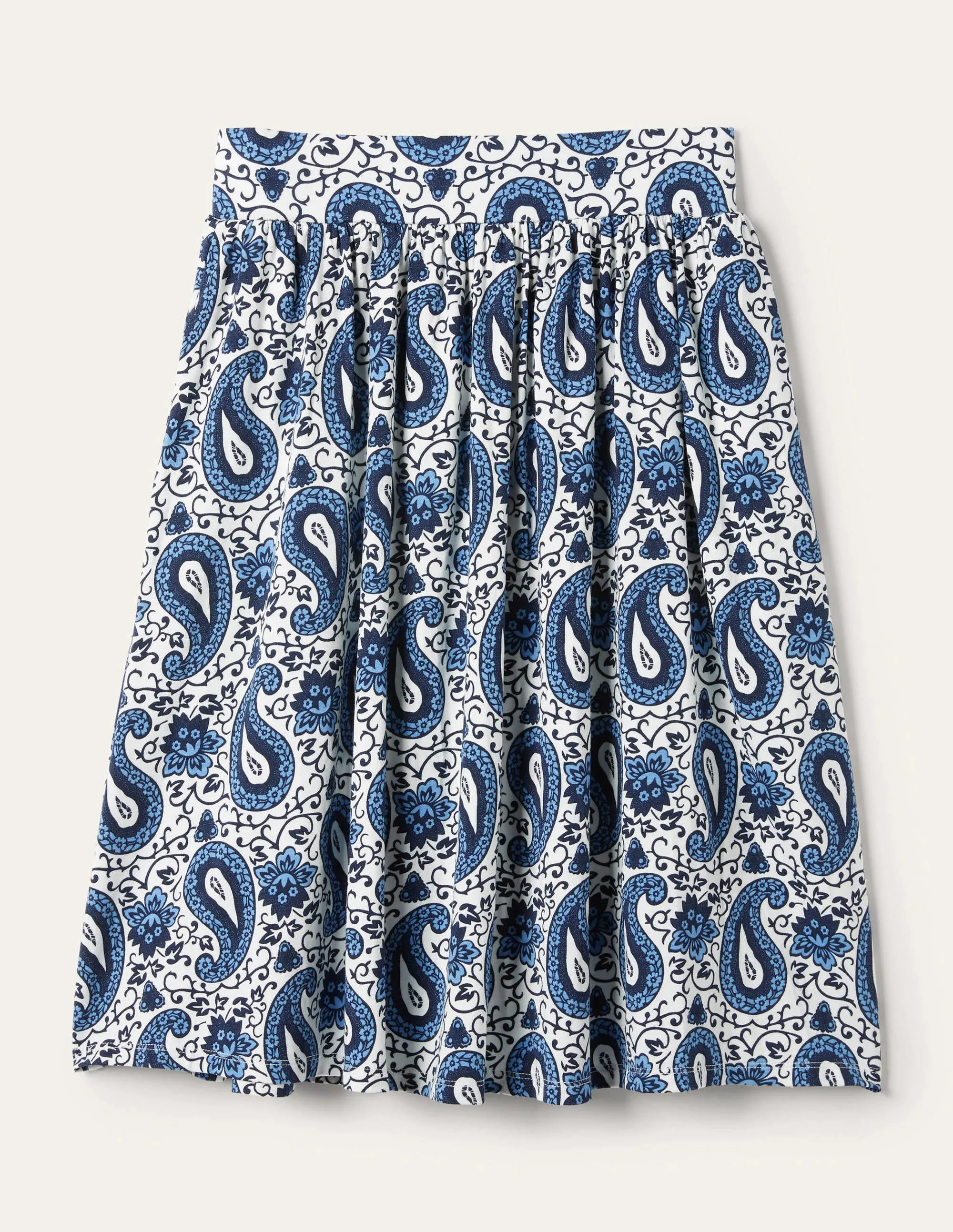 Pull On Jersey Mini Skirt-Hyacinth, Enchanting Paisley