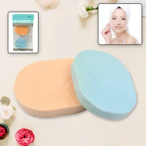 Reusable Facial Sponge for Daily Cleansing and Gentle Exfoliation, Makeup Remover, Face Wash Sponge, Makeup and Dead Skin, Cleansing Sponge for Dry & Wet Use For Womens (2 Pcs Set)