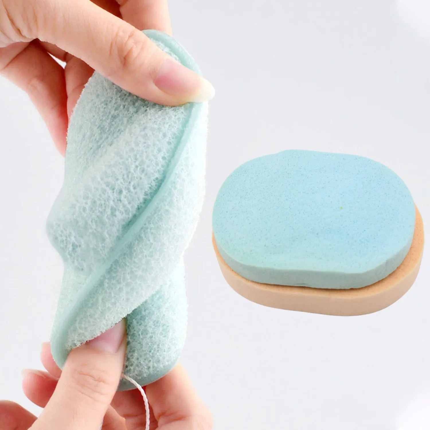 Reusable Facial Sponge for Daily Cleansing and Gentle Exfoliation, Makeup Remover, Face Wash Sponge, Makeup and Dead Skin, Cleansing Sponge for Dry & Wet Use For Womens (2 Pcs Set)
